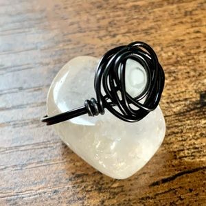 Goth Handcrafted Millefiori Black Wire Ring